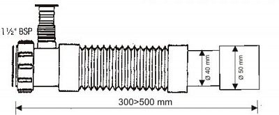 Гофра 1 1/2 McALPINE 0,5 м MRMF2-0,5W с отводом