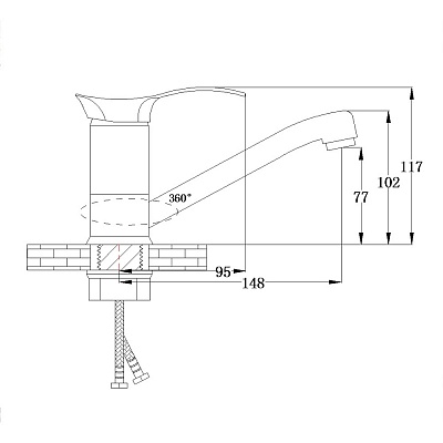 Смеситель для кухни РМС SL86-004FBS-15