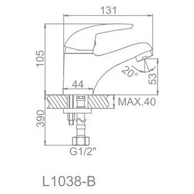 Смеситель для умывальника Ledeme L1038-B