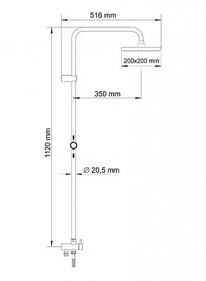 Душевой комплект, 112х51,6 см WasserKRAFT A040