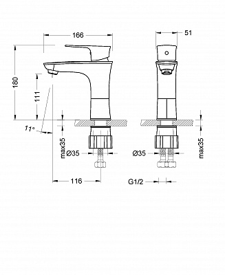 Смеситель для раковины Lemark Nero LM0206C