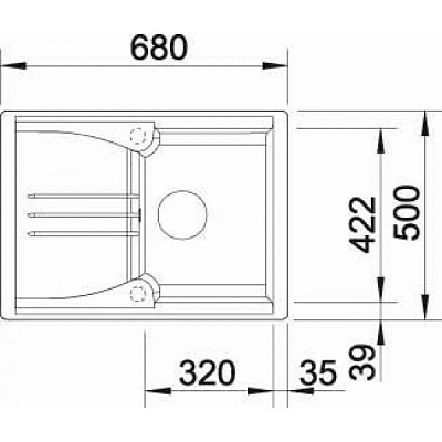 Мойка BLANCO ENOS 40 S 68х50 шампань, 513796