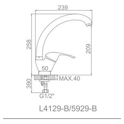 Смеситель для кухни Ledeme L5929-B