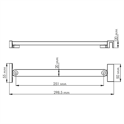 Фиксатор для стеклянной шторки Berkel 48P02-110 / Leine 35P02-110 (черный) WasserKRAFT D265