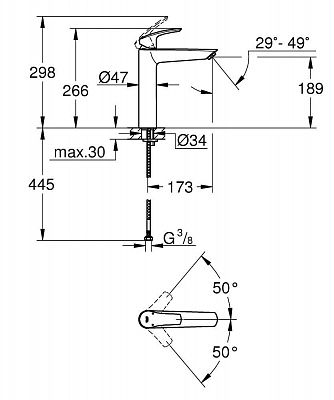 Смеситель для раковины GROHE Eurosmart XL-Size 23971003