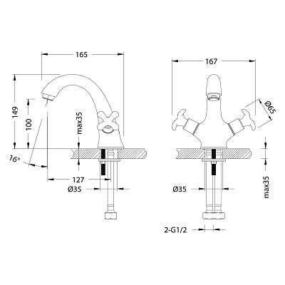 Смеситель для раковины Lemark Flora LM0106C