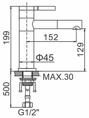 Смеситель для раковины Ledeme L1152