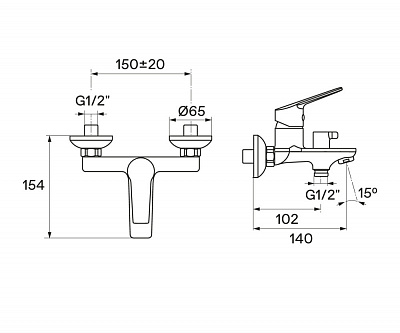 Смеситель для ванны Santek Венга WH5A10003C001