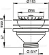 Водослив сифона AlcaPlast A37 для мойки 6/4" с нержавеющей Ø115