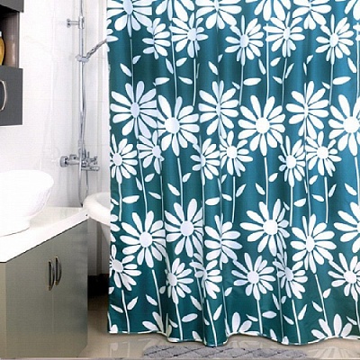 Штора для ванной комнаты 180*200 см Milardo Flowers Blue 950P180M11