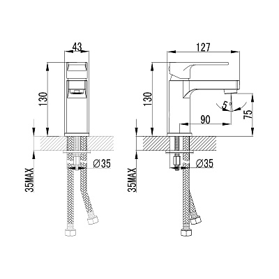 Смеситель для раковины Lemark Plus Grace LM1506С