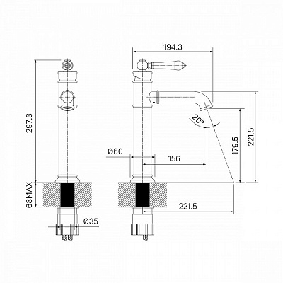 Смеситель для умывальника Iddis Oxford OXFSB01i01