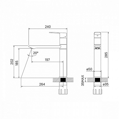 Смеситель для кухни Iddis Edifice, черный ED1BBSG05