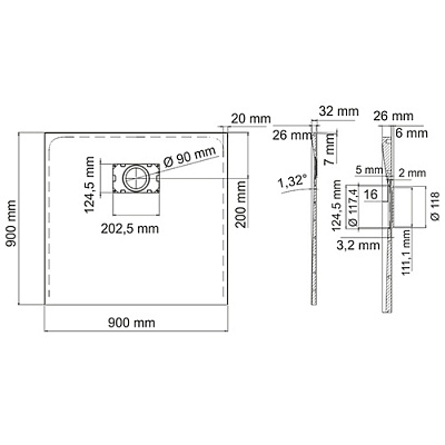 Поддон для душа WasserKRAFT Main 41T03