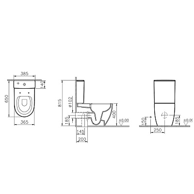 Чаша для пристенного напольного унитаза Vitra Sento 5987B003-0585