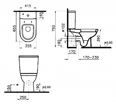 Чаша унитаза Vitra Form 300 5226В003-0075