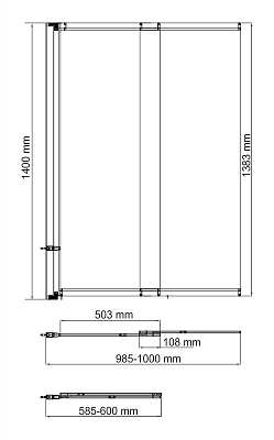 Стеклянная шторка на ванну WasserKraft Main 41S02-100 WasserSchutz