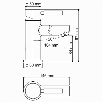 Термостатический смеситель для умывальника WasserKraft Main 4103Thermo