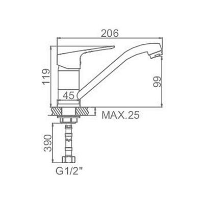 Смеситель для кухни  Ledeme L4549-2