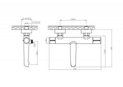 Смеситель для накладных BelBagno LUCE LUC-LMC-CRM