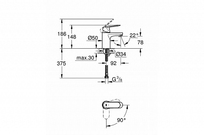 Смеситель для тюльпана Grohe EUROSMART COSMO 2337600E гл.к,ES