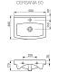 Cersanit раковина Сersania 50бел 1/отв  встраиваемая ***