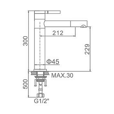 Смеситель для умывальника Ledeme L1152-2