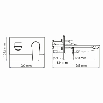 Встраиваемый смеситель для раковины WasserKRAFT Lopau 3230