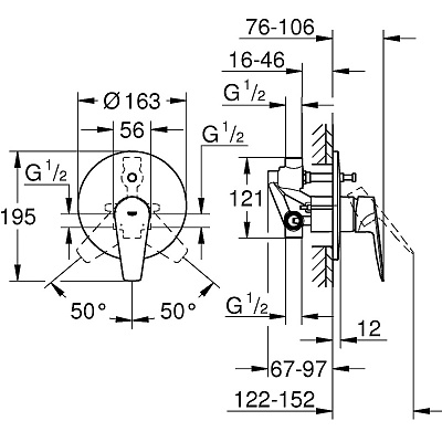 Смеситель для ванны GROHE BauEdge 29079001