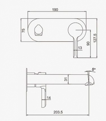 Смеситель для раковины встраиваемый Gappo G03-6 G1003-26