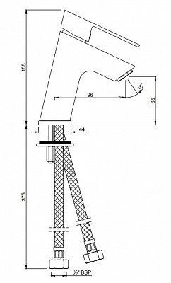 Смеситель для раковины Jaquar LYRIC LYR-CHR-38001B